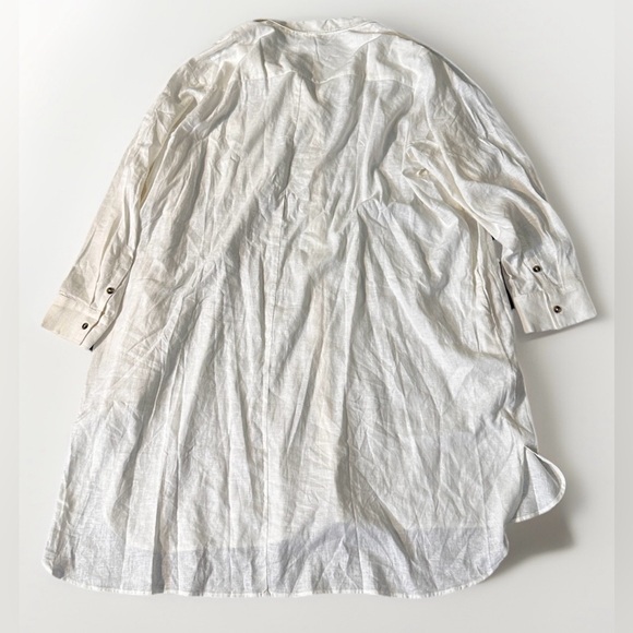 Universal Standard Sea Side Button-Up Shirt Dress Linen Blend Boho XL 14-16 - Picture 8 of 10